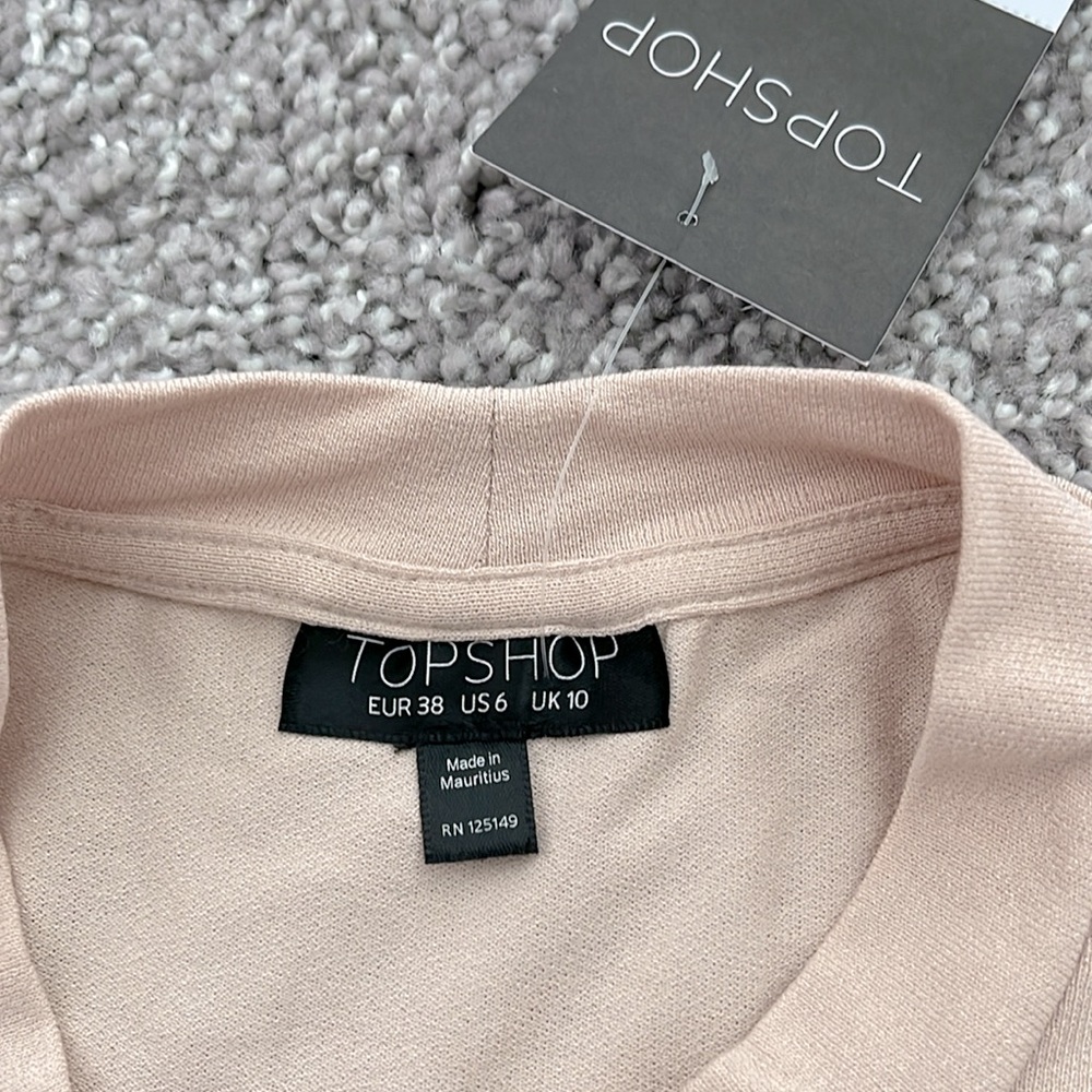 NWT Topshop Women’s Blush Pink Crop Top - Size US 6 / UK 10 - Picture 3 of 4
